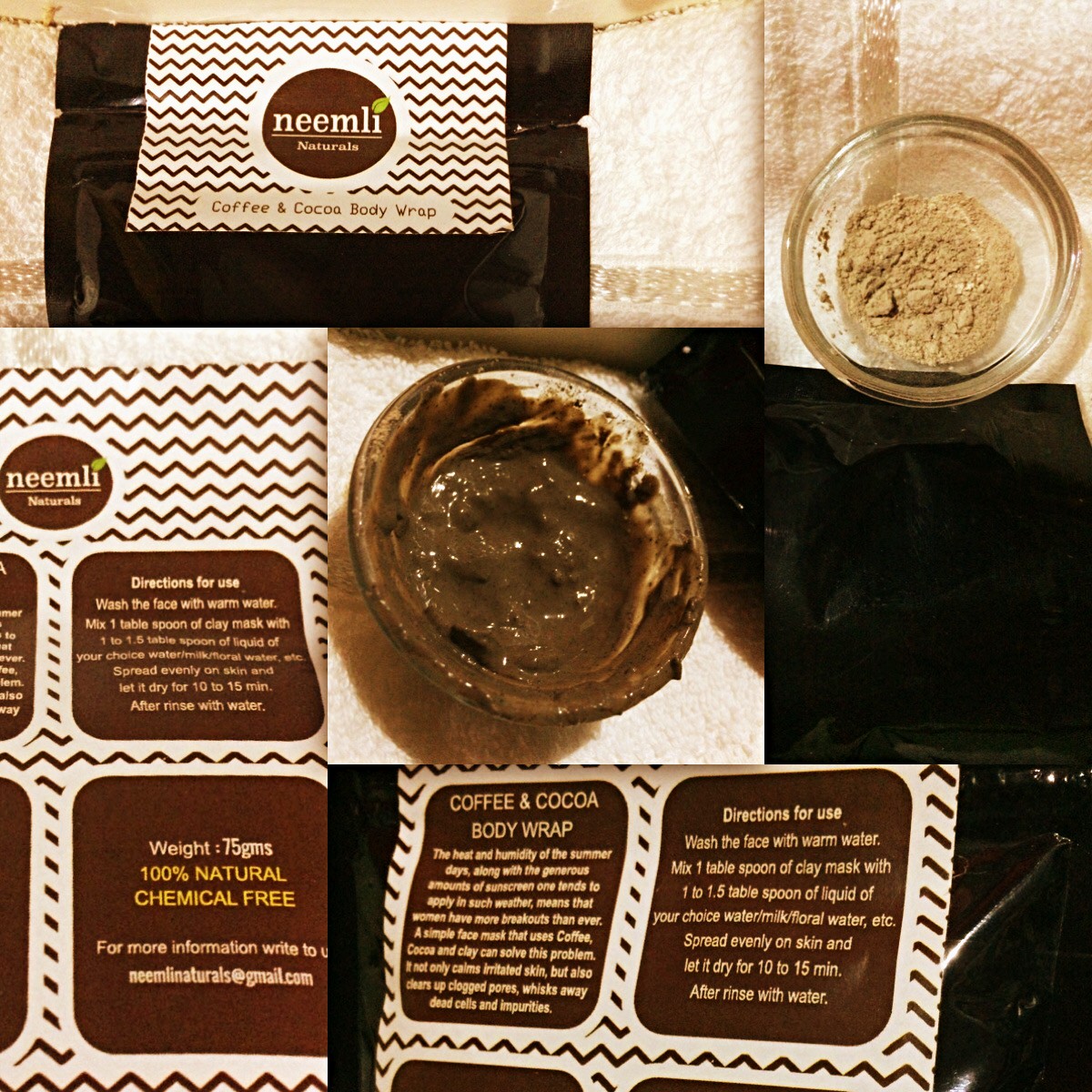 Trying Out Neemli Naturals Coffee Cocoa Body Wrap